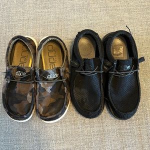 Youth size 3/4 Hey Dude shoes bundle!